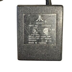 Atari AC Power Supply Adapter C010472 9V DC 500mA SA9500 for 2600 Console Black